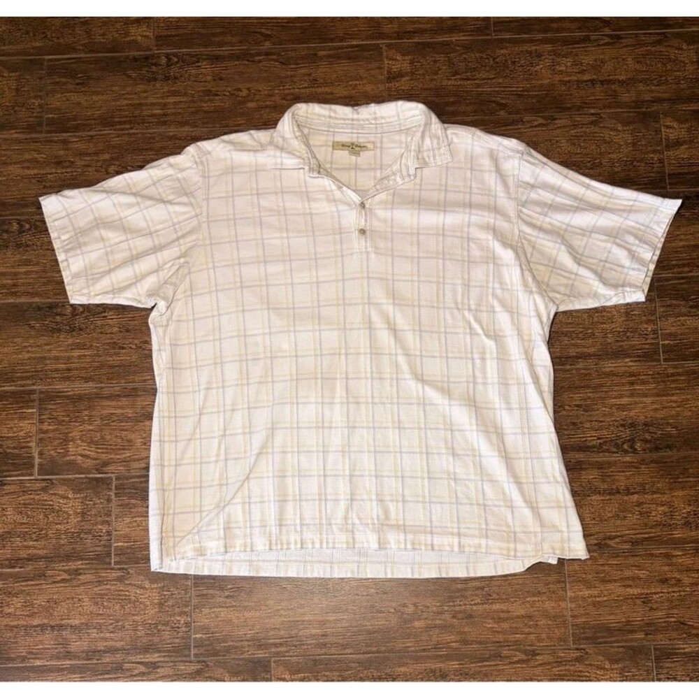 Tommy Bahama Windowpane Plaid Cotton Polo - XXL